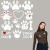 One Sheet Dog Paws Thermal Stickers Easy To Print Clothes Stickers Heat Press Appliqued Hoodies Parches Ropa Diy T-Shirt Badges