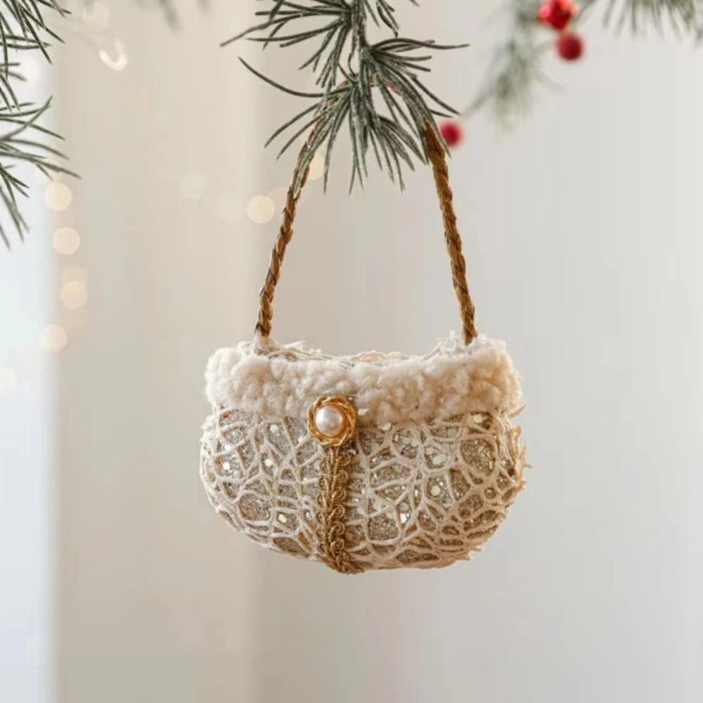 Champagne Christmas Hanging Decoration Glitter Christmas Tree Hanging Pendants Christmas Tree