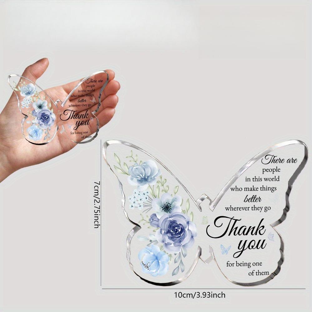 Heartfelt Appreciation Acrylic Plaque with Floral Butterfly Design - Inspirational Thank You Gift for Teachers, Leaders, Coworkers, Bosses, Mentor