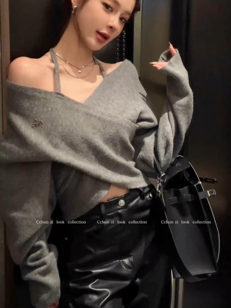 Рождественский свитер в стиле ретро, весенний сексуальный свитер Joker больших размеров для женщин, дизайнерский сладкий и пряный пуловер.