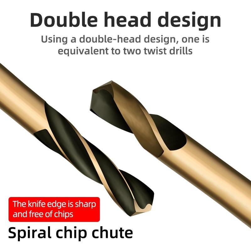 9Pcs Double-headed Bit Double-edged Metal Stainless Steel Ultrahard Iron Drill Steel Plate Iron Carpentry Drill Bit
