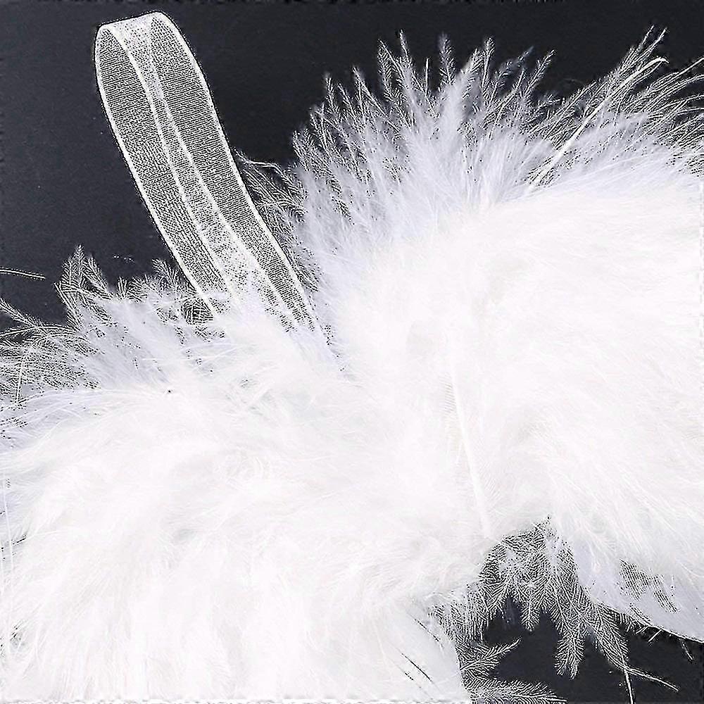 10 Pieces Mini White Feather Wings for Crafts and Decorations