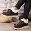 2025 New Lace-up Plush Plush Cotton Shoes Large Size Round Toe Platform Sole Warm Snow Boots for Women