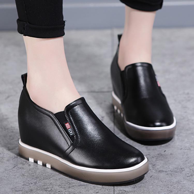 Повседневная обувь, кроссовки без шнуровки на танкетке, женская обувь