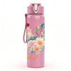 1PC Floral Rooster Chicken Art 750ml Color Plastic Sports Water Bottle Leakproof Flip Straw Lid Suitable for Sports Office Home Use