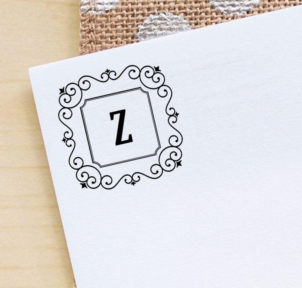 Printtoo Alphabet A Monogram Octagon Celtic Swirl Frame Self Inking Rubber Stamp Office