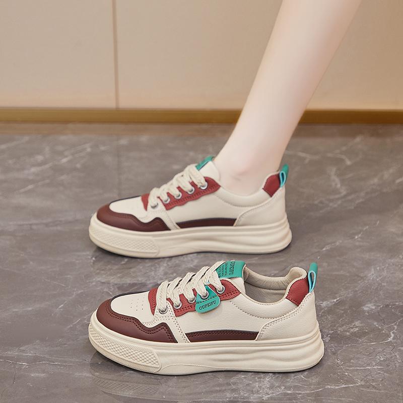 Fashion 2024 Autumn Fashion New Women's Comfortable Solid Color Lace-up Low-top Simple Sports Shoes