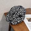Леопардовый модный принт, узор с улыбающимся лицом, женский повседневный берет на осень