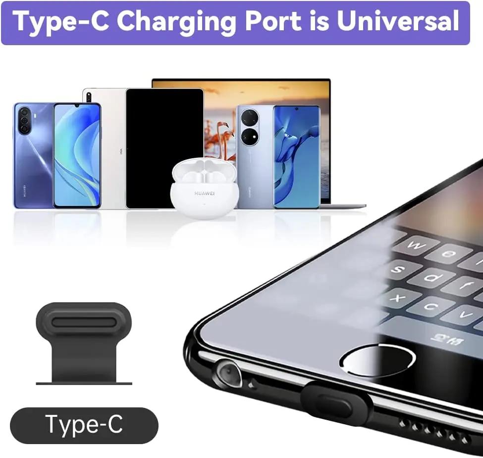 2-6 шт. USB C Защитные заглушки от пыли и потери, Заглушка порта зарядки Type C для iPhone 16 Pro Max 16Plus Xiaomi Samsung, Заглушка