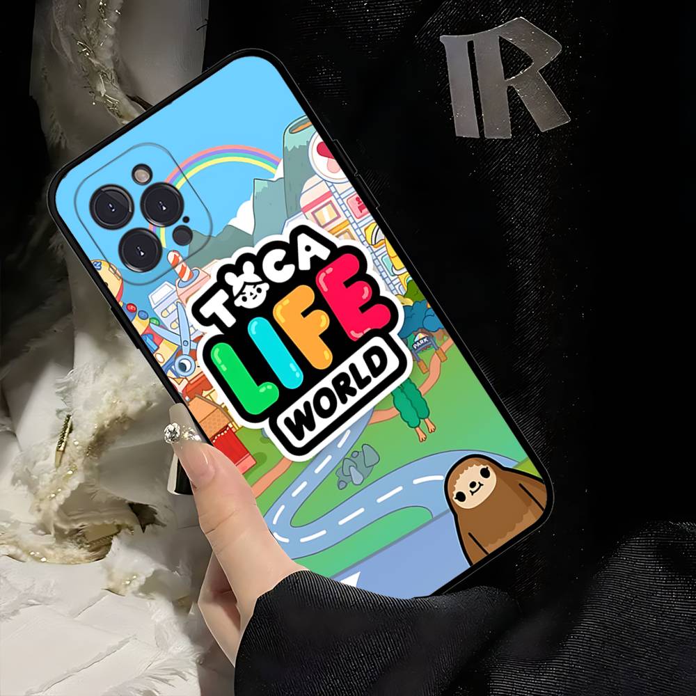 Toca Boca Toca Life World Phone Case For IPhone 17 16 15 14 13 12 11 Pro Max Plus Mini Soft Black Cover