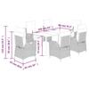 VidaXL Ensemble à Manger de Jardin avec Coussins 7 pcs, Table et Chaises avec Dossier Réglable, Meubles d'Extérieur, 3213473