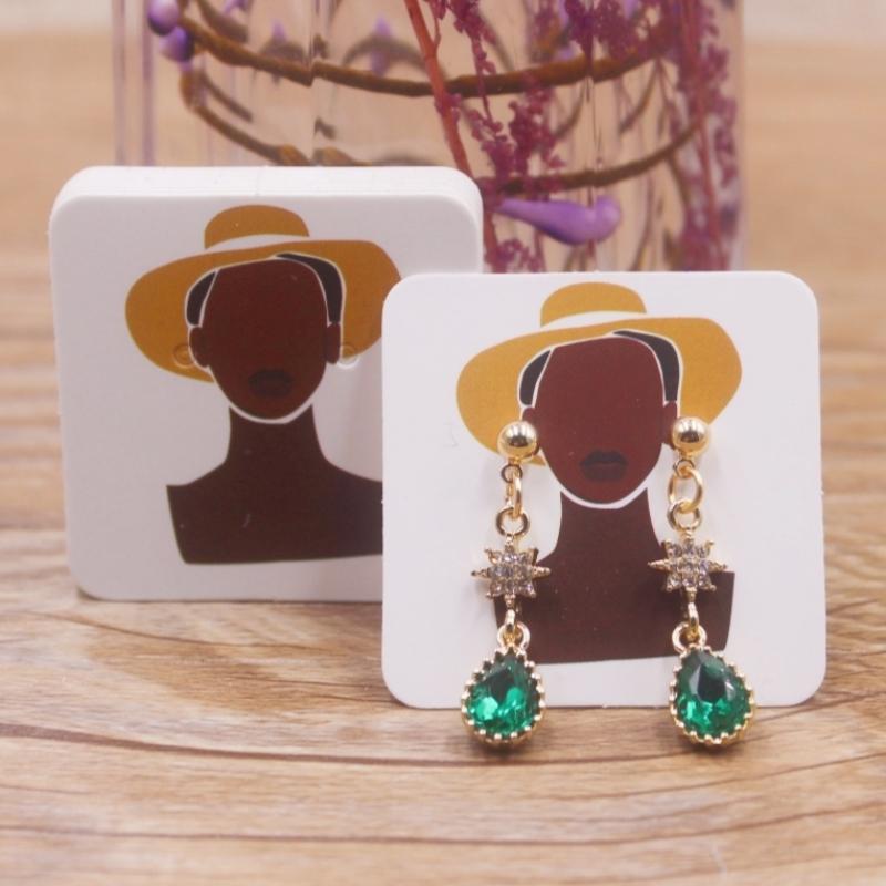 100 шт. 4 x 4 см новые роскошные ювелирные изделия жемчужная пудра бумажные карточки для демонстрации сережек, серьги, этикетки для упаковки сережек