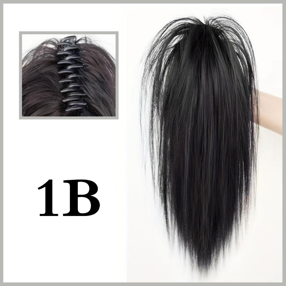 MISS WIG Synthetic Black Straight Half Ponytail Extension Claw Clip Hairpiece For Ponytail Hair Heat Resistant Women Party Hair Accessories