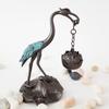 Ручная работа Подставка для благовоний Журавль Цинковый сплав Цинковый сплав Ремесло Антикварный Подвесной поднос для благовоний Офис