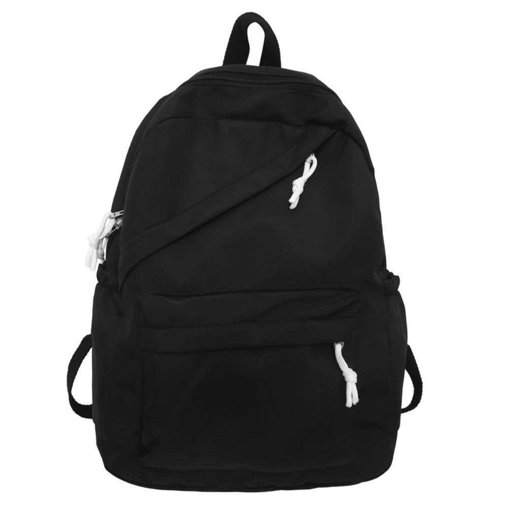 Solid Color Nylon Student Schoolbag Small Fresh Backpack Female Fashion Casual College Student Junior High School Girl Backpack