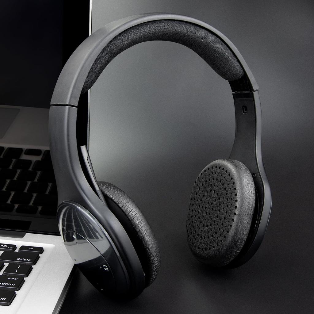 SOULWIT Replacement Ear Pads, Ear Cushions, Compatible with Logitech H800 Headset, Noise-Isolating Foam Earmuffs, Soft Protein Leather - Black