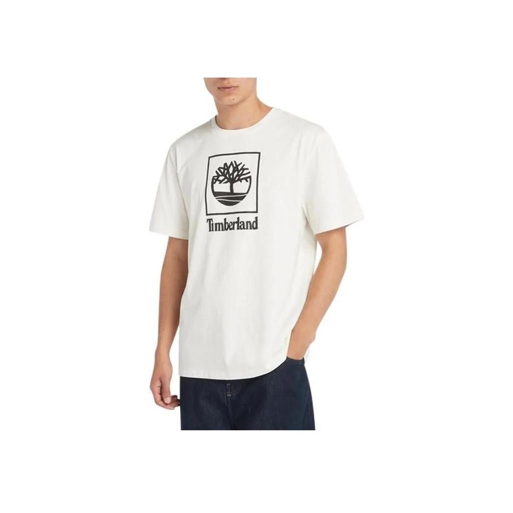 Timberland SS24 Casual Breathable Short Sleeve T-Shirt Unisex Tops Vintage-White A41G5-CM9