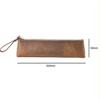 Large Capacity Vintage Crazy Horse Leather Zipper Pen Case Handmade Creative School Stationery Pencil Bag Genuine Leather