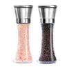 Стеклянный корпус, покрытый нержавеющей сталью, мельница для соли и перца, мельница для соли и перца, 19 см, 2 шт.