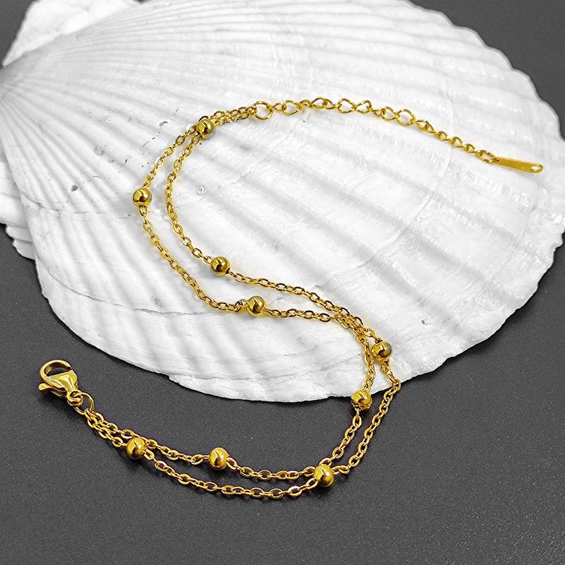 [HS]1Pc Titanium Steel Simple Ball Bracelet Women Colorfast Anti-fade Wristband Daily Wear Birthday Gift Fashion Fine Jewelry