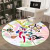 1pc Sailor Moon Anime Round Carpet  Office Chair Mat, NonSlip Rug for Home Decor, Seasonal Gift, Suitable for Office, Living Room
