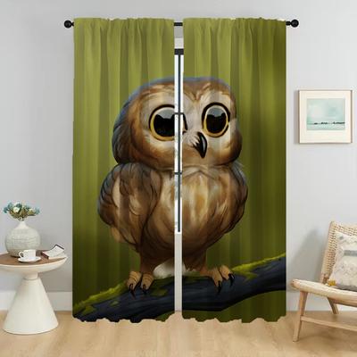Шторы от комаров для камеры с изображением совы из мультфильма, занавески для интерьера гостиной, оконные занавески, перегородки, жалюзи, кухня