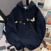 Женская флисовая толстовка с принтом бабочек, американская ретро, с буквенной отделкой, с капюшоном, зимняя, свободного кроя, модный женский топ