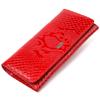 Bright Lacquered Women's Wallet Made of Genuine Textured Leather CANPELLINI Wallet 21610 Red