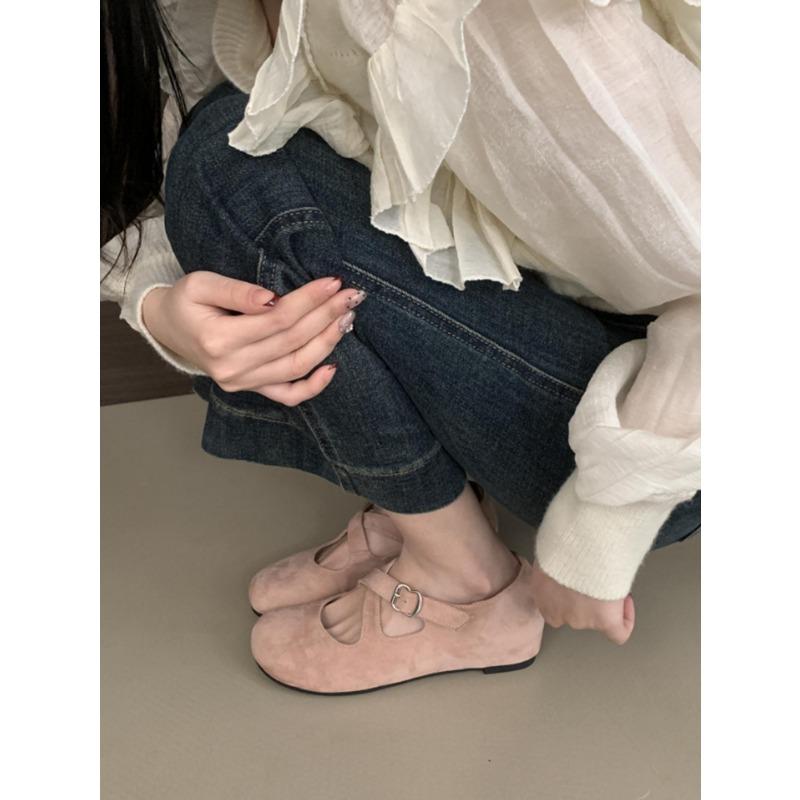 Женские туфли на плоской подошве, туфли-лоферы, женские туфли с мелким ремешком, модные, темпераментные, ретро, замшевые туфли, замшевые мокасины