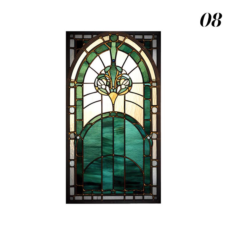 Ретро Арт-стекло Пленка Европейский стиль Витраж Церковное искусство Приватность Окна Наклейки Непрозрачный Отель Клуб Веранда Окно Декор Пленка