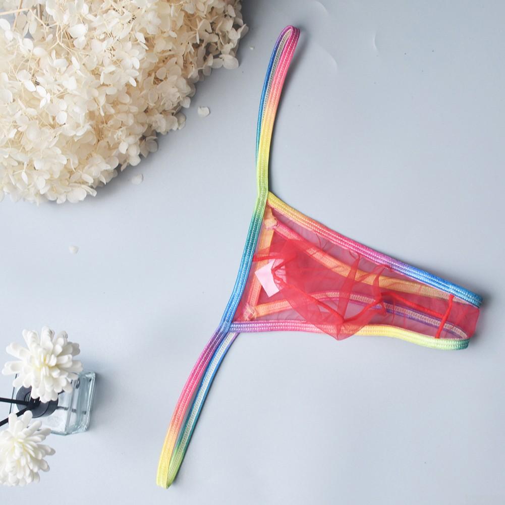 Mens Low Waist Briefs Mesh Thong Underpants Briefs