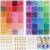 4800PCS Clay Beads for Bracelet Making Kit Clay Flat Polymer Beads Jewellery