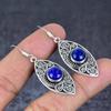 Natural Lapis Lazuli Gemstone 925 Sterling Silver Jewelry Earring 1.97" J9J48