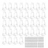 12/36Pcs Clear Blind Brackets Plastic Hold Down Brackets Door Blinds Bottom Rails Holders Clips Replacement with Screws