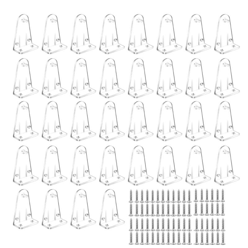 12/36Pcs Clear Blind Hold Down Brackets Drapes Shutters Curtain Bottom Rails Holders Clips Positioning Hook with Screws