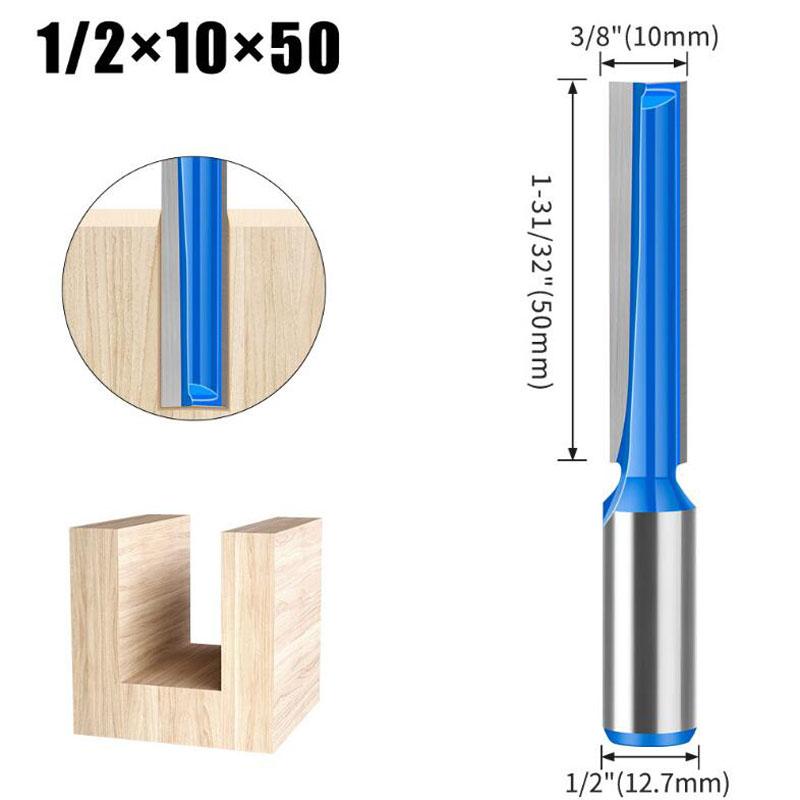Удлиненная нижняя фреза, фреза для деревообработки, кромкообрезной станок, прямой резак, инструмент для деревообработки Lockhole, хвостовик 12 мм, 1/2 дюйма