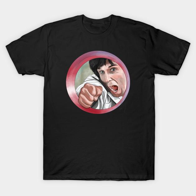 Мужская черная футболка с принтом Kung Pow: Введите Футболка Хлопковая с Печатью Бумагой для Переноса 'Кулак' Без Вырезания