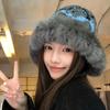 Thickened Plush Knitted Ear Protection Rabbit Hair Beanie Hat Women'S Autumn Winter 2024 Warm Face Small Wool Bucket Hat