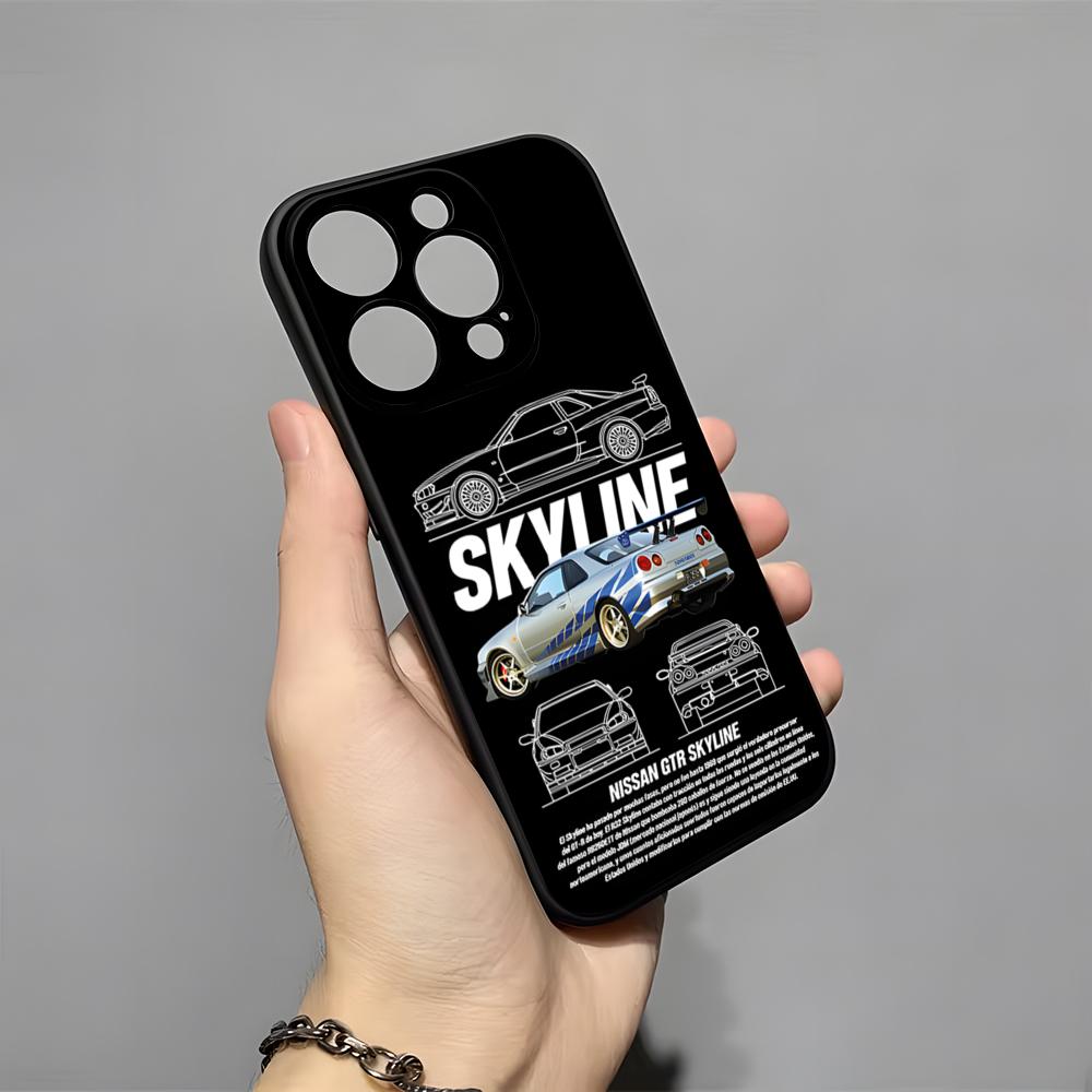 Чехол для телефона S-Skyline GTR Для 16 Pro Max Iphone 15 14 Pro Max 13pro 11 X Xs Xr 8 7Plus Силиконовая крышка