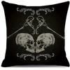 Home Decor Gothic Patterns: Raven, Skulls & Blood Splashes Pattern Cushion Cover Suitable for Sofa Bedroom Car Pillow Cover