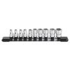 TONE HS210 6.35mm (1/4") Drive Socket Set (Hexagonal with Holder), 10 Pieces