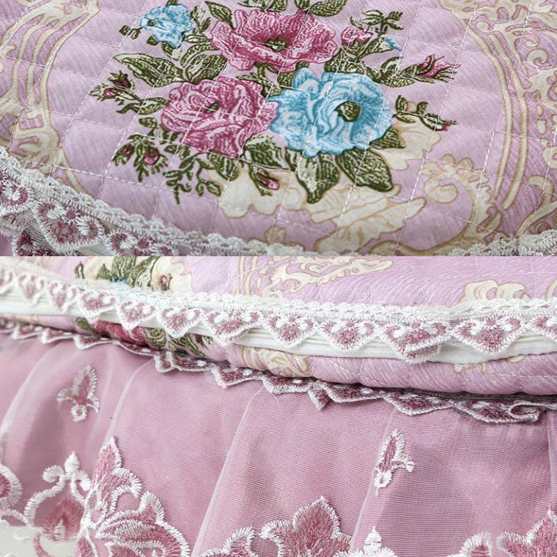 Набор из трех предметов для унитаза из синели, садовая кружевная ткань, подушка на сиденье унитаза на молнии, чехол на сиденье унитаза, кольцо