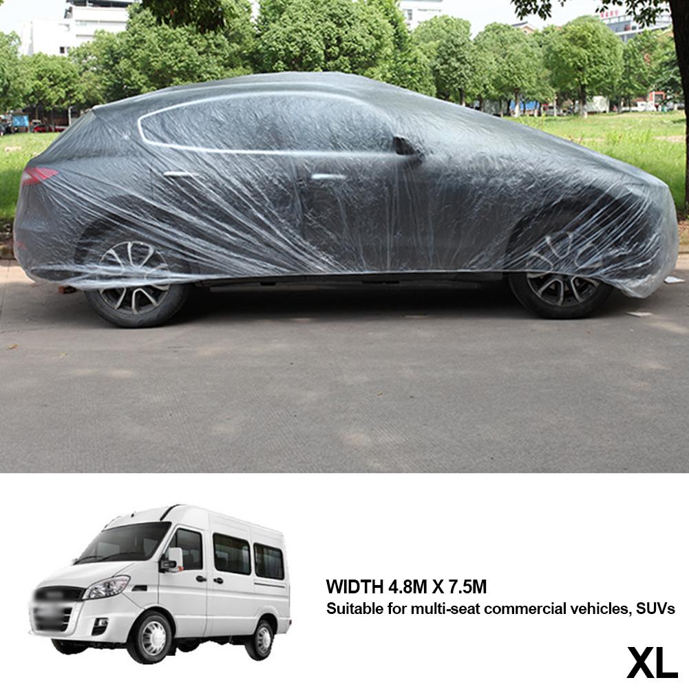 Универсальный прозрачный автомобильный чехол с эластичной лентой, полиэтиленовый пластик, прозрачный полный защитный экран для автомобиля, автомобильные чехлы с