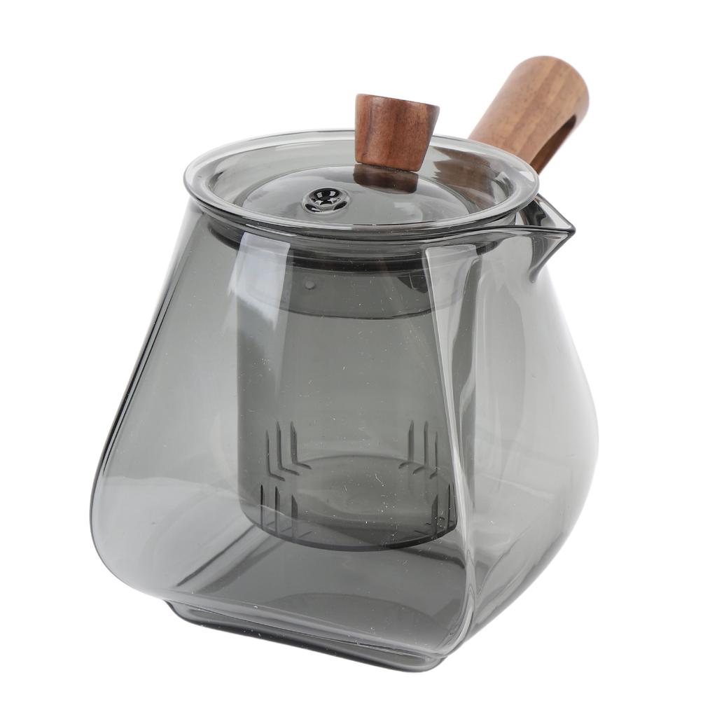 Чайник для разделения воды 500 мл Стеклянный чайник для заваривания чая с деревянной боковой ручкой Съемный инфузор для электрической керамической плиты