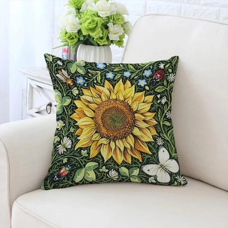 Роскошный домашний декор, наволочка для автомобиля, гостиной, дивана, чехол для подушки с рисунком подсолнуха и девушки