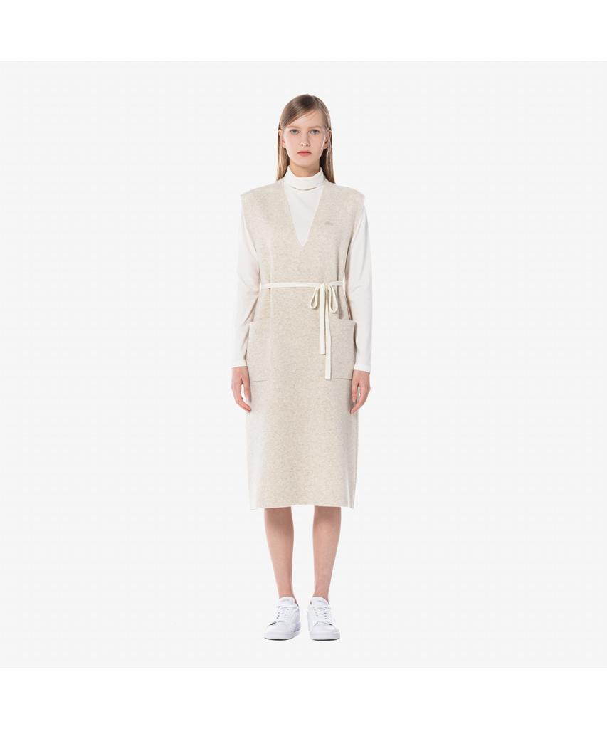 LACOSTE Women'S V-Neck Sleeveless Dress Ef194E-54N Xfj