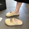 Baotou Half Slippers Women's Outer Wear Spring New Versatile Retro Comfortable Flat-bottomed Cool Slippers