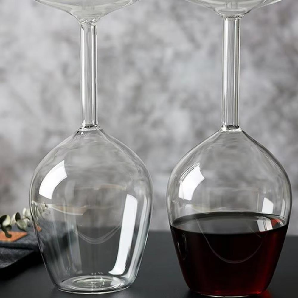 400ML Upside Down Goblet Long Stem Wineglass Glassware Inverted Wine Cup  Club