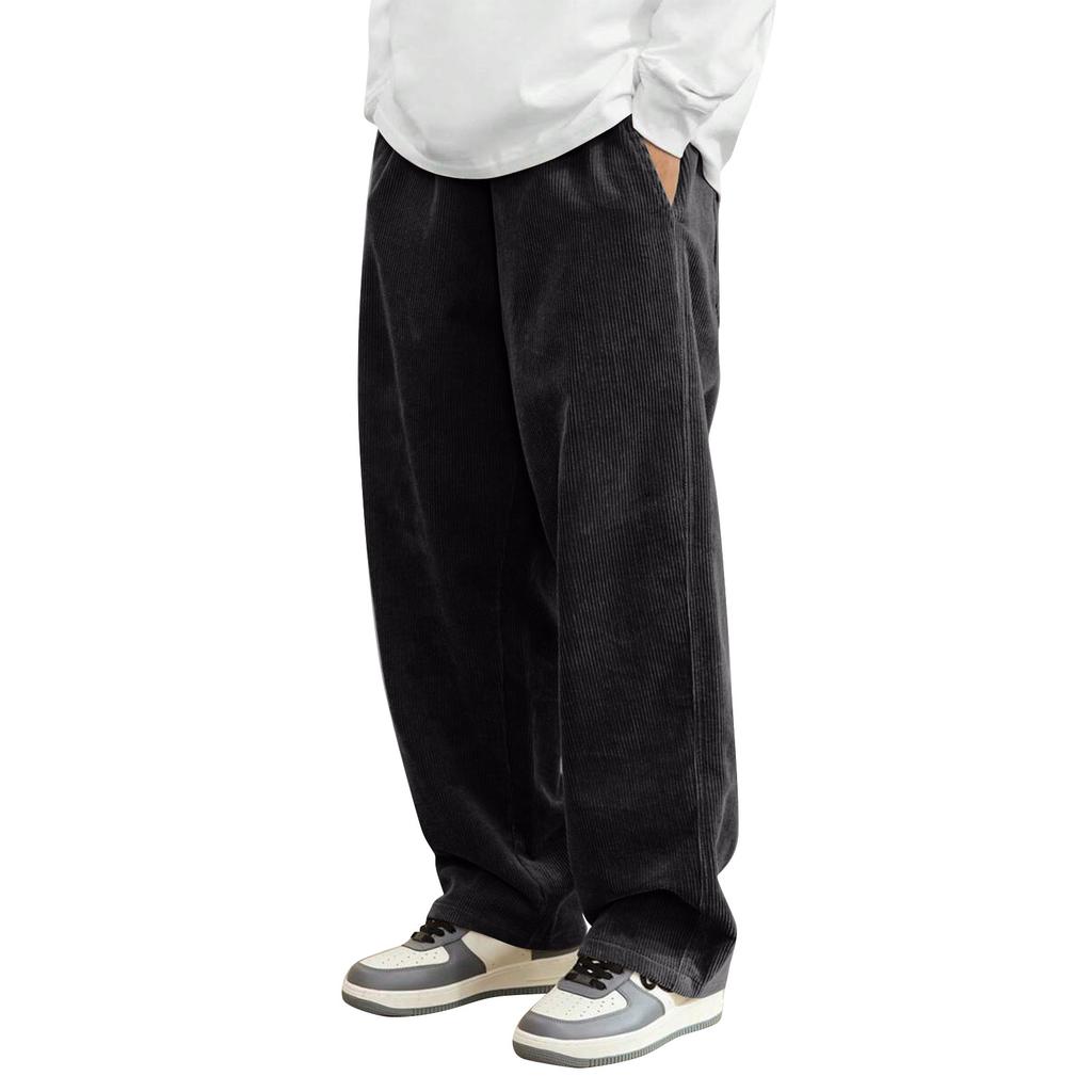 Мужские однотонные вельветовые брюки Мужские повседневные модные брюки