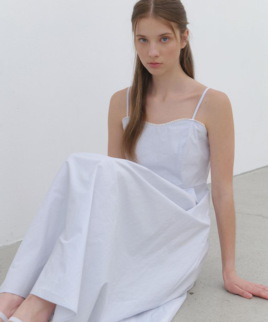 Cluny Open Back Flare Cotton Dress - Sora